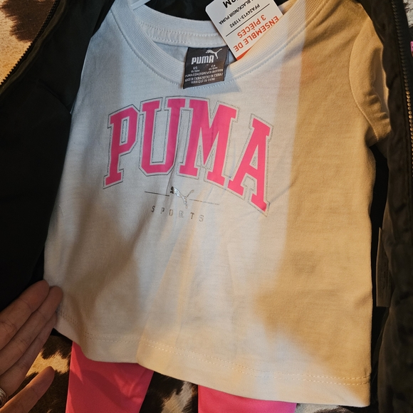 Puma Black Vest with Pink Leggings Set - Picture 2 of 6